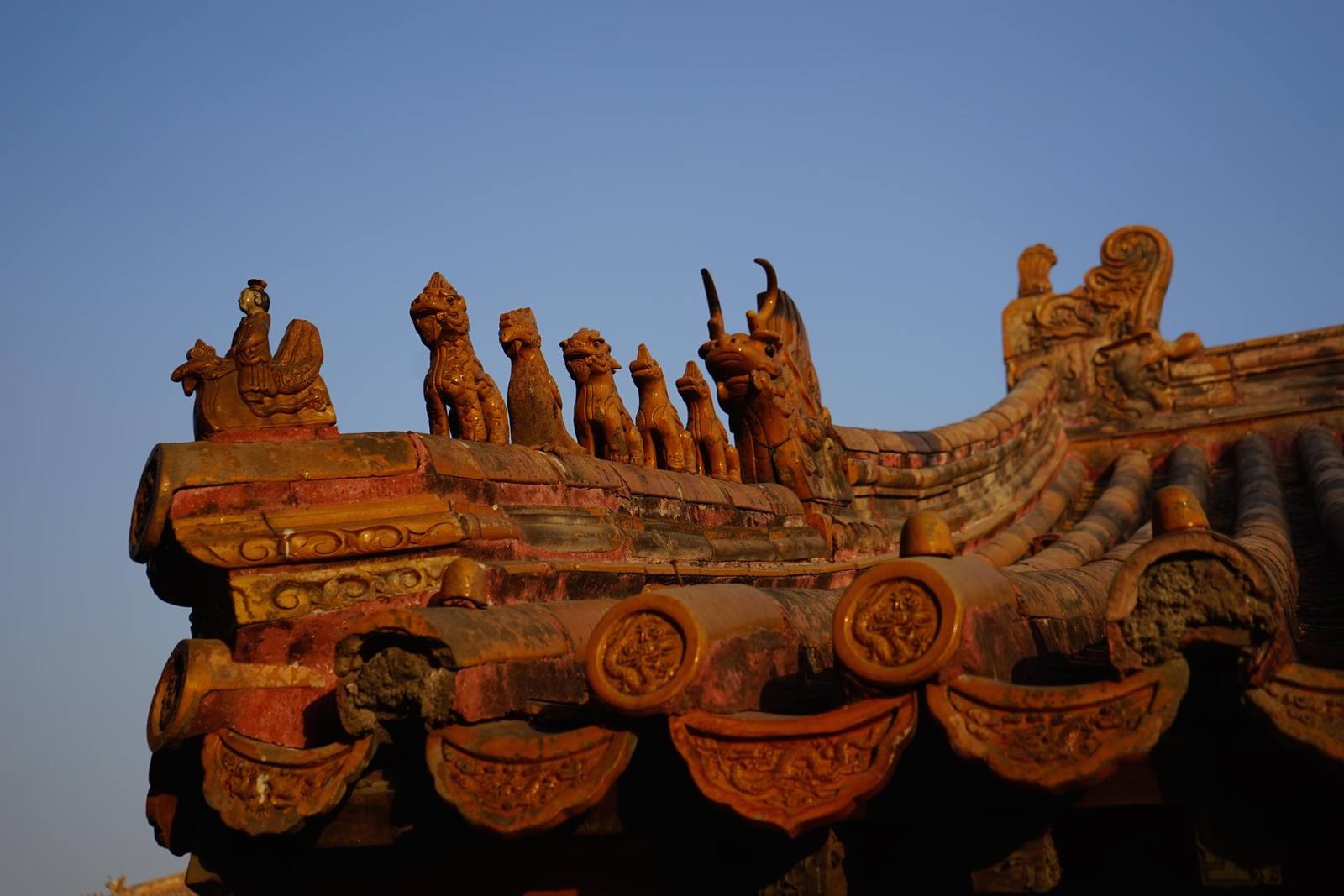 Golden roof ridges of the Forbidden City seen from above