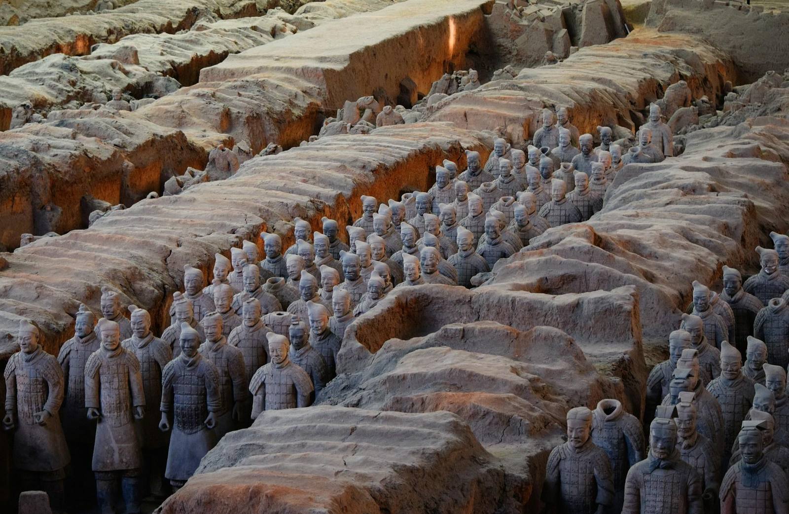 Terracotta warriors up close in Pit 1, Xi'an